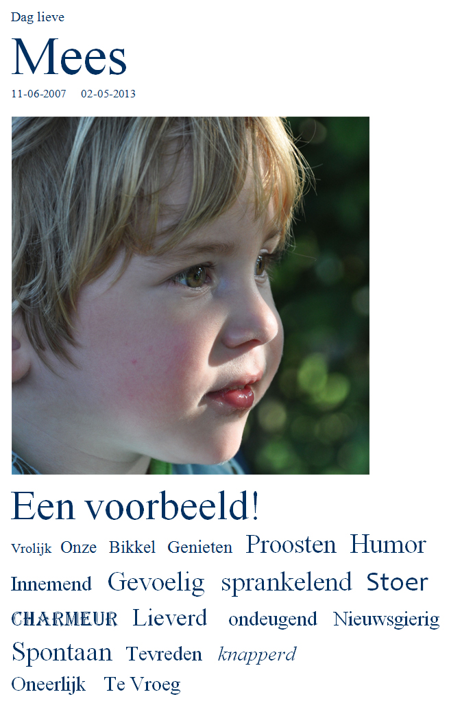 Dag lieve Mees